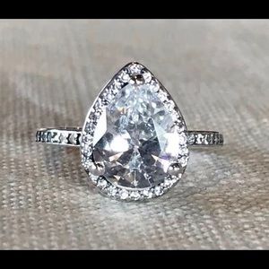 Pandora Tear drop halo ring